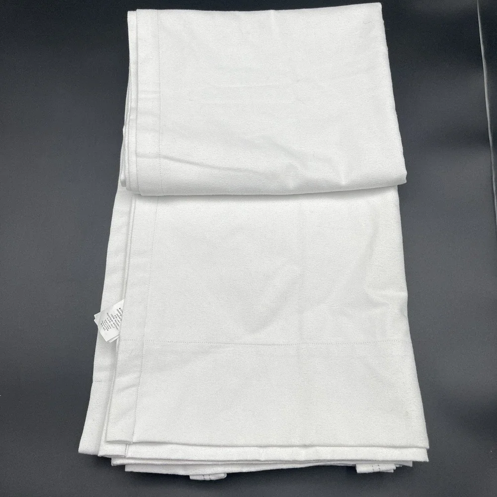 Pottery Barn White Blackout Curtain Panel 50x84 Back Tab Pole Pocket